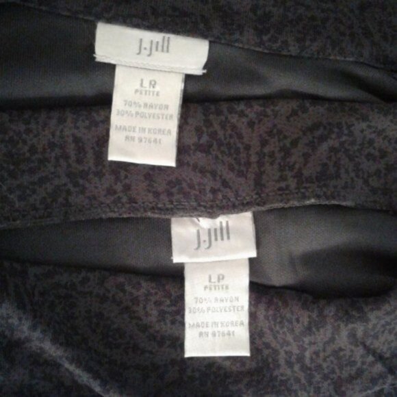 J. Jill L LP Womens Petite Wrap Top Skirt Set Rayon Polyester Gray Paisley Maxi - Picture 9 of 9